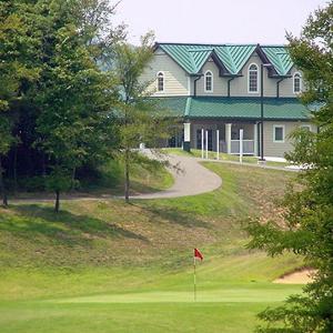 Book a Golf Overnight Package  Golf image with lodge in background